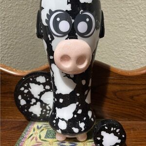 Black and White Cow-Themed Drinkware